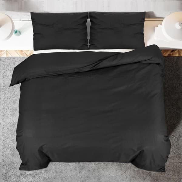 vidaXL Sengesett svart 135x200 cm bomull