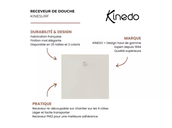 Receveur KINEDO Kinesurf Nova 180X90 Lin mat
