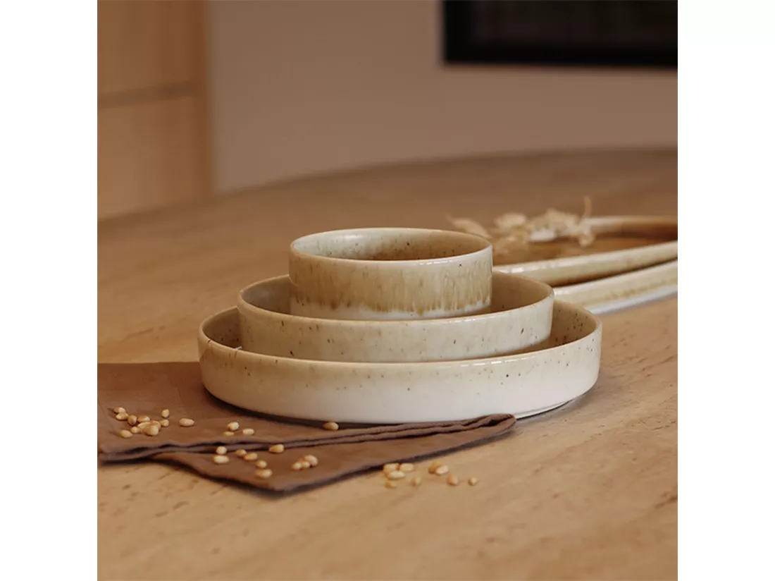 Ogo Living - Lot 6 Assiettes Coupes Stack 16cm En Porcelaine Marron