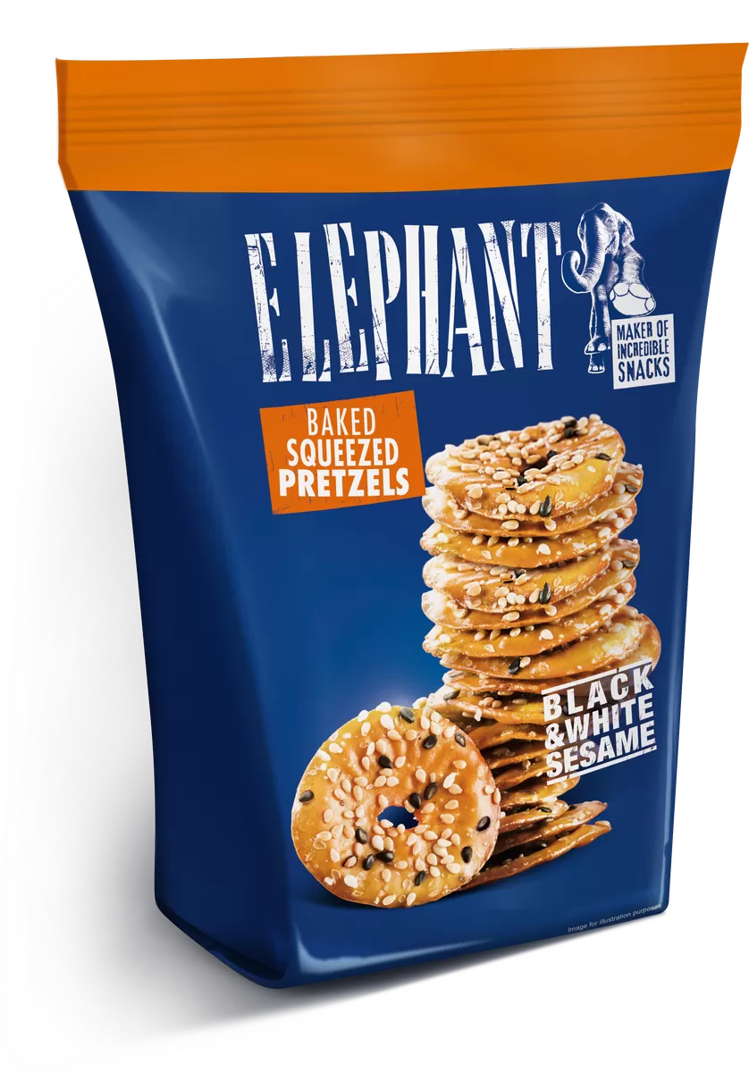 Elephant Pretzels with Black & White Sesame - 180 g