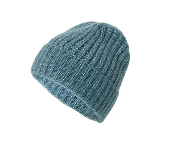 Strickmütze mit Wolle, rauchblau