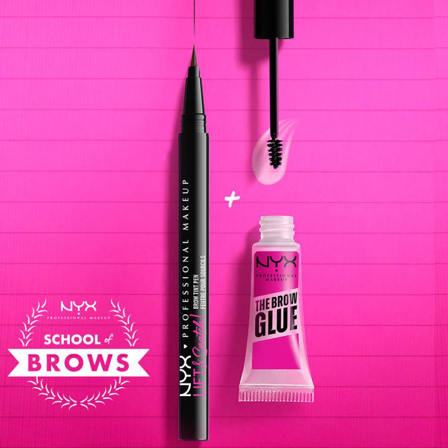 NYX Professional Makeup Lift & Snatch! Brow Tint Pen  Ash Brown + NYX Professional Make Up The Brow Glue Clear