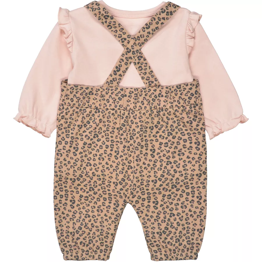 STACCATO Strampler+Shirt soft camel gemustert