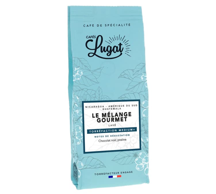 250 g Café en grain Le Mélange Gourmet - CAFES LUGAT