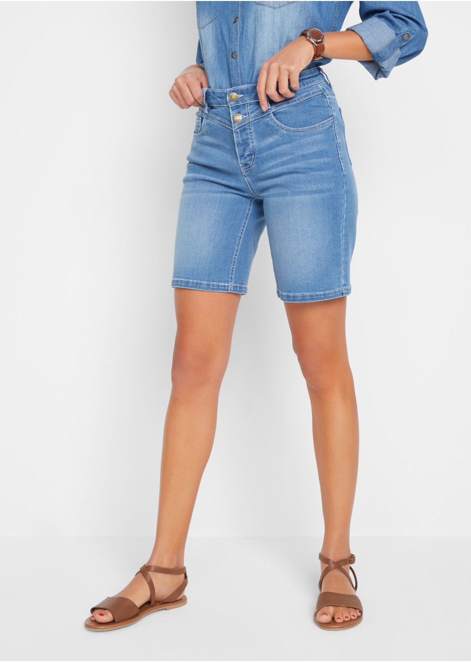 Bermuda en jean extensible