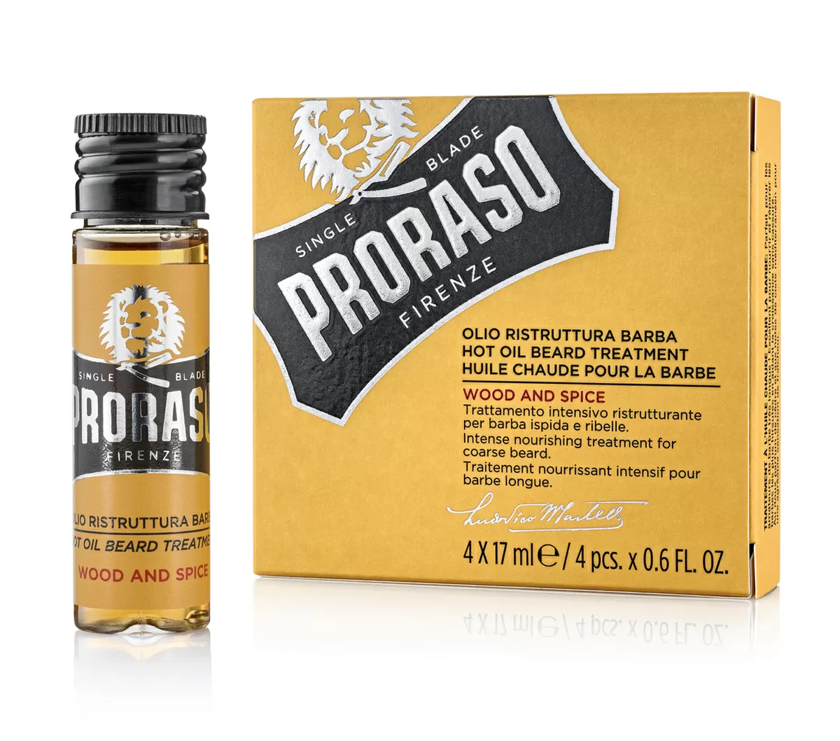 Proraso Warm Beard Oil Wood & Spice - 4x17 ml