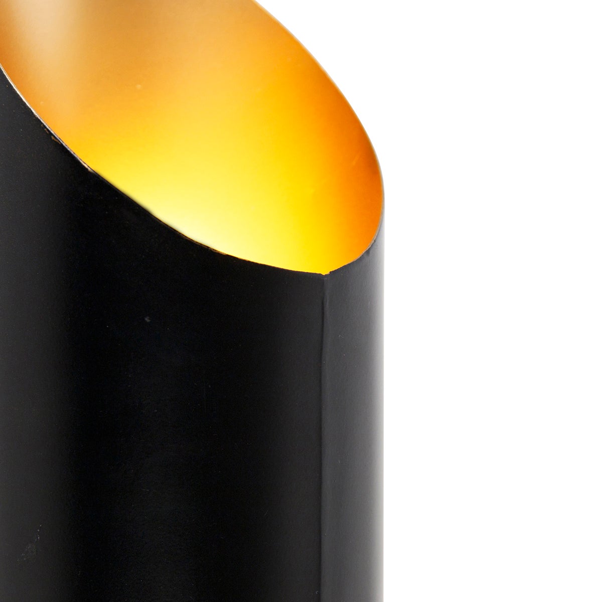 Zwarte wandlamp met gouden binnenkant, 2 lampen - Whistle