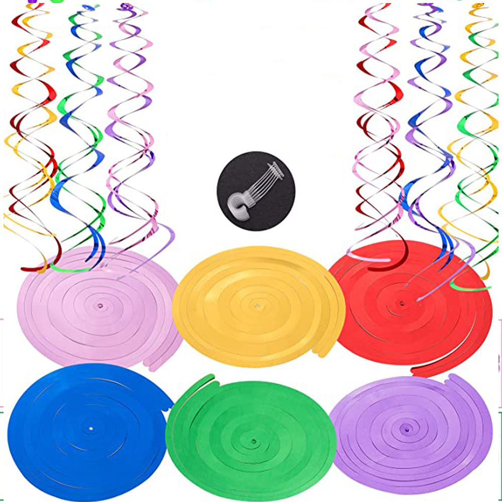 (29-tlg. Set) Happy Birthday Girlande Geburtstags Party Deko   Papier Wabenkugeln / Spiralen Girlanden / Papier Rosetten - Bunt
