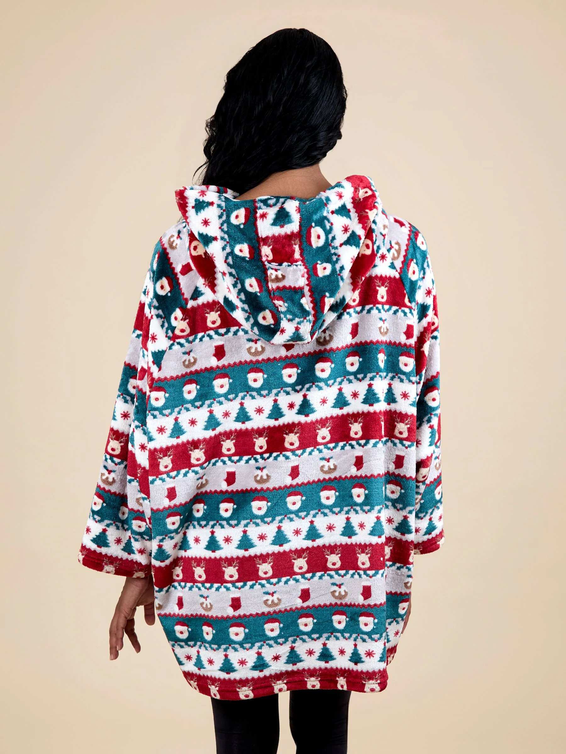 JoJo Maman Bébé kersthoodie met fairisle-motief