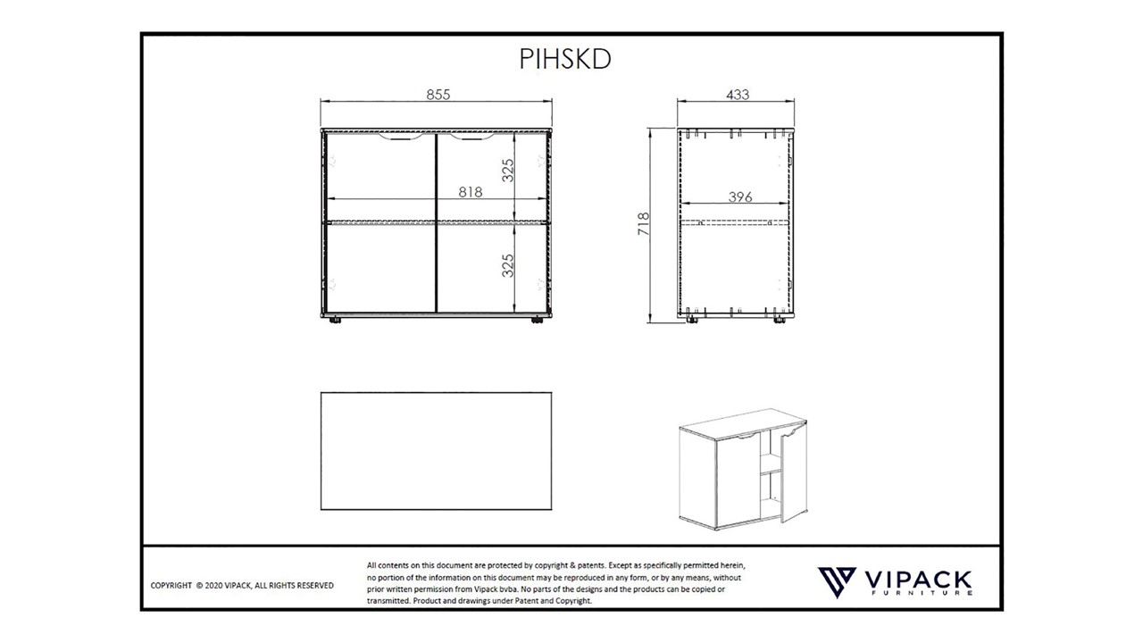 Commode 2 deuren Pino/Scott wit
