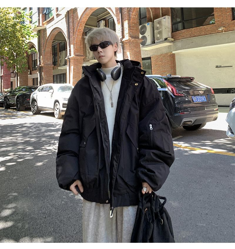 Drawouf - Effen parka met capuchon en rits