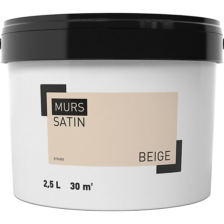 Peinture murale couleur beige satin 2,5L