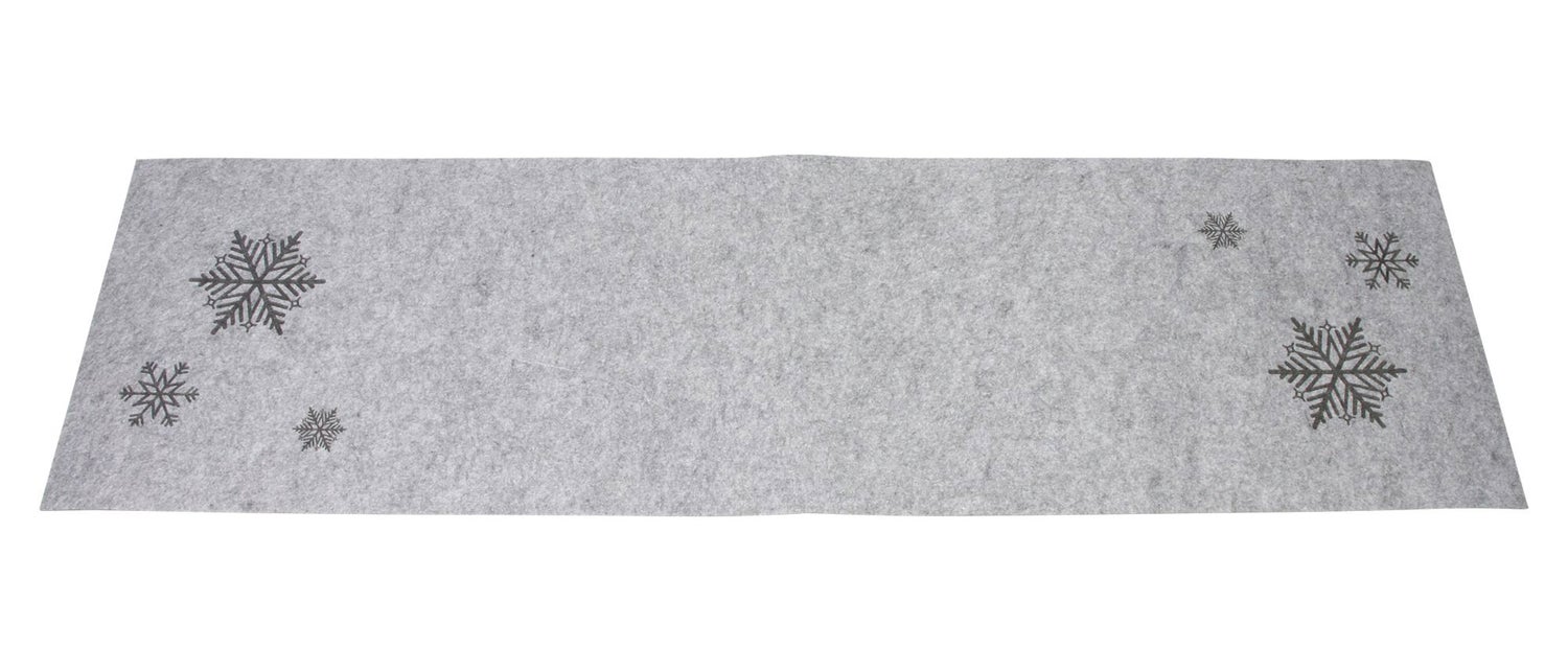 FRANK FLECHTWAREN | Tafelloper Sneeuwvlokken, 40 x 140 cm, POLYESTER