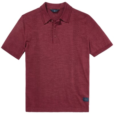 Herren-Poloshirt mit Muster, Dunkelrot
