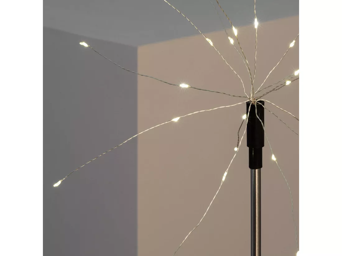 Set de 3 Piquets LED Extérieur Solaire Pissenlits 3000K Blanc chaud