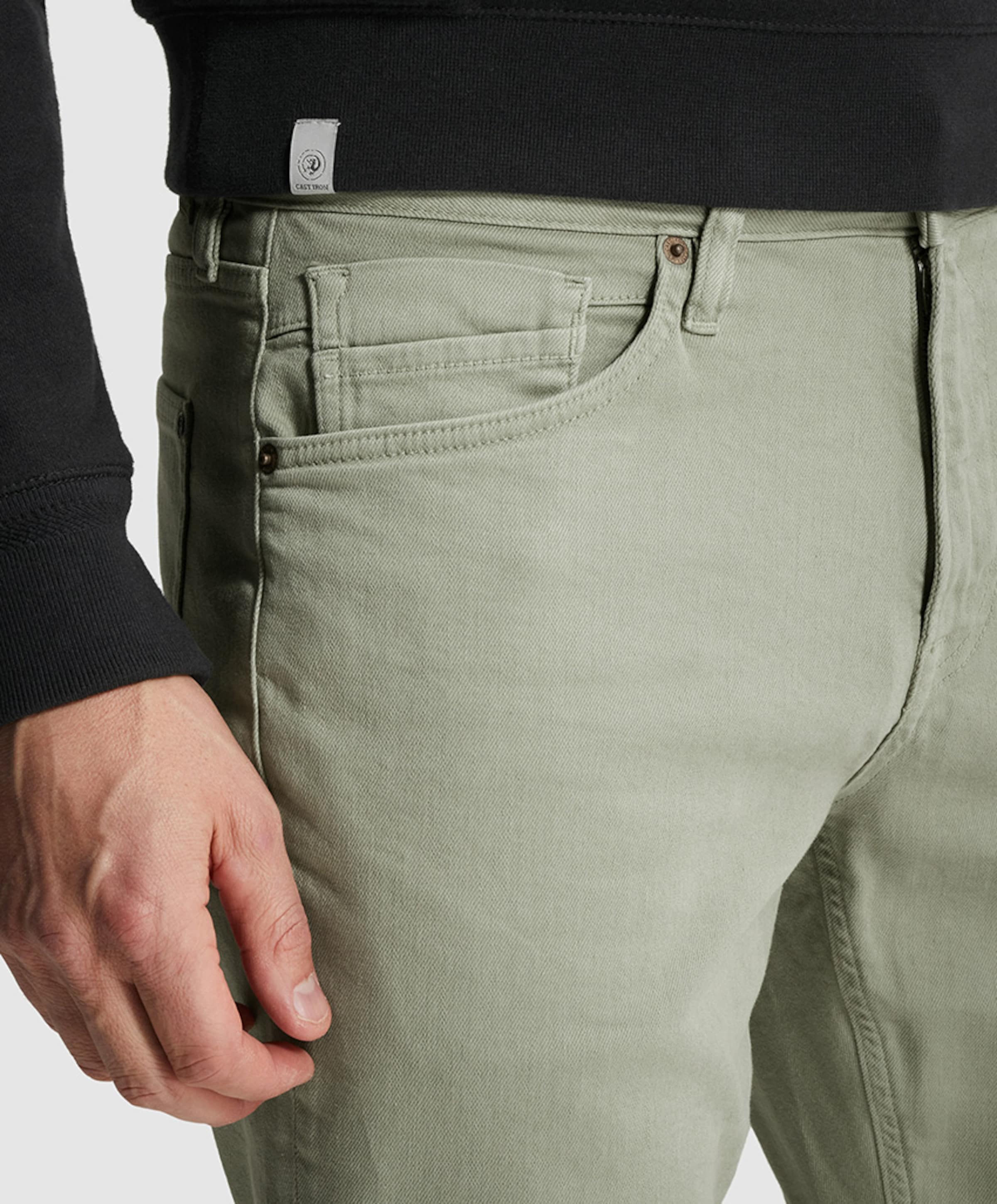 Cast Iron VALVER REGULAR SLUB STRETCH heren jeans groen