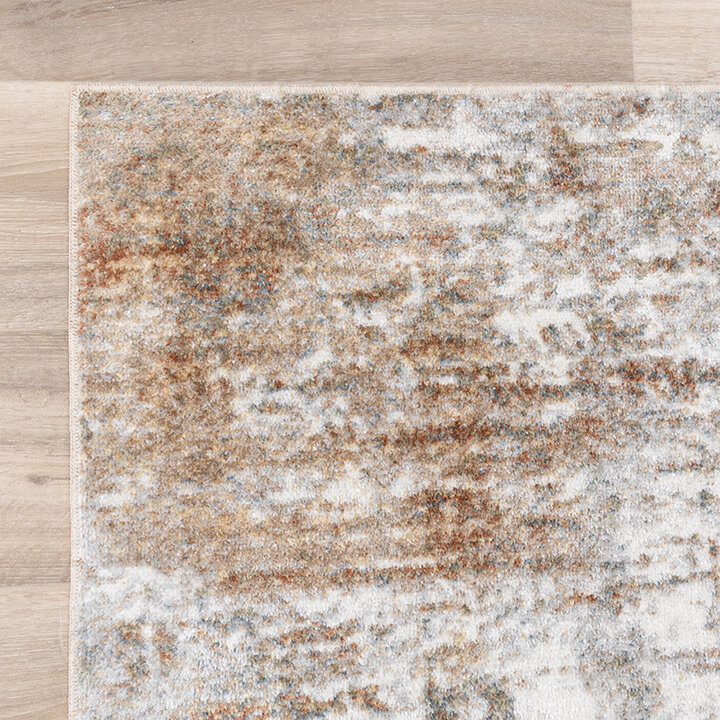 Wasbaar abstract vloerkleed - Misha Grunge Crème/Bruin