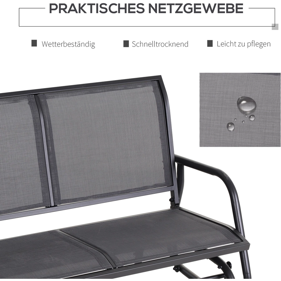 Outsunny Sitzbank mit Schaukelfunktion grau