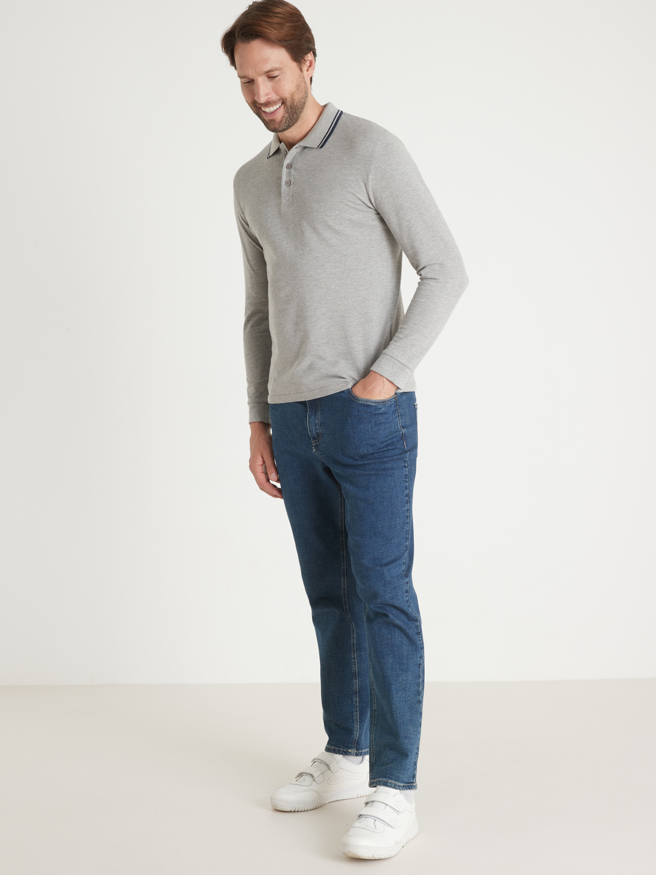 Polo manches longues maille piquée