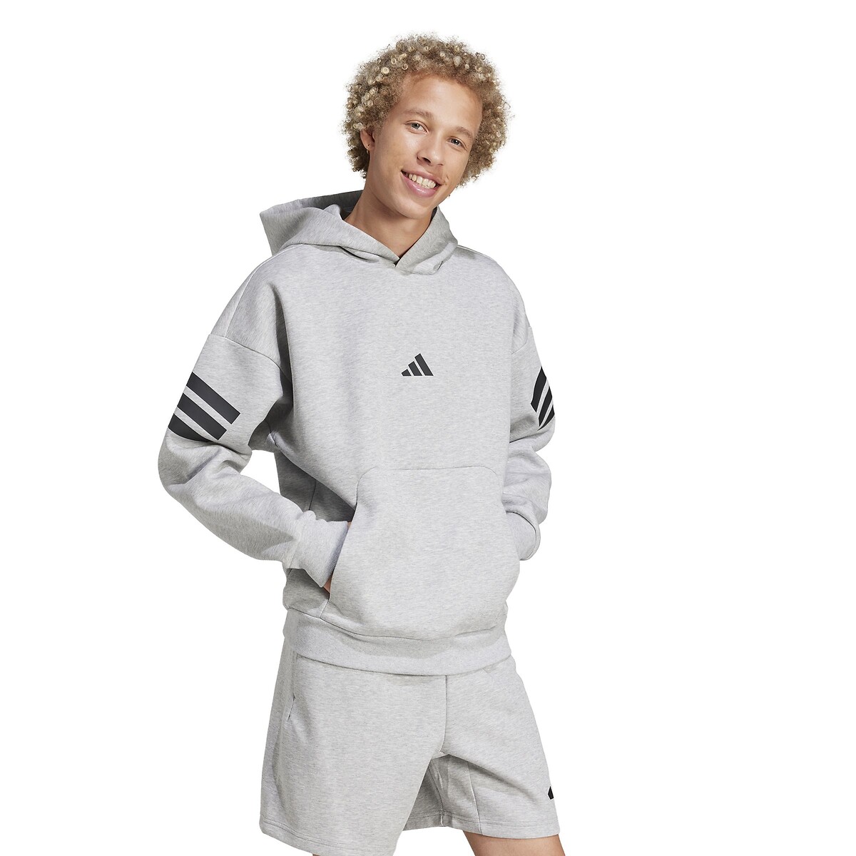 ADIDAS ROUPAS ESPORTIVAS<br>Moletom Future Icons com 3 listras