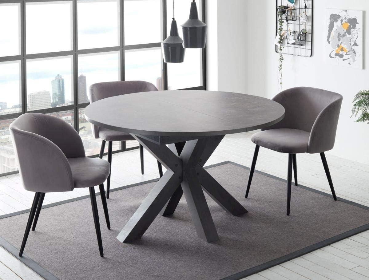 Esstisch graphit keramik dunkel 130x78 cm Big System Rund Stern 130 Auszug Amazo