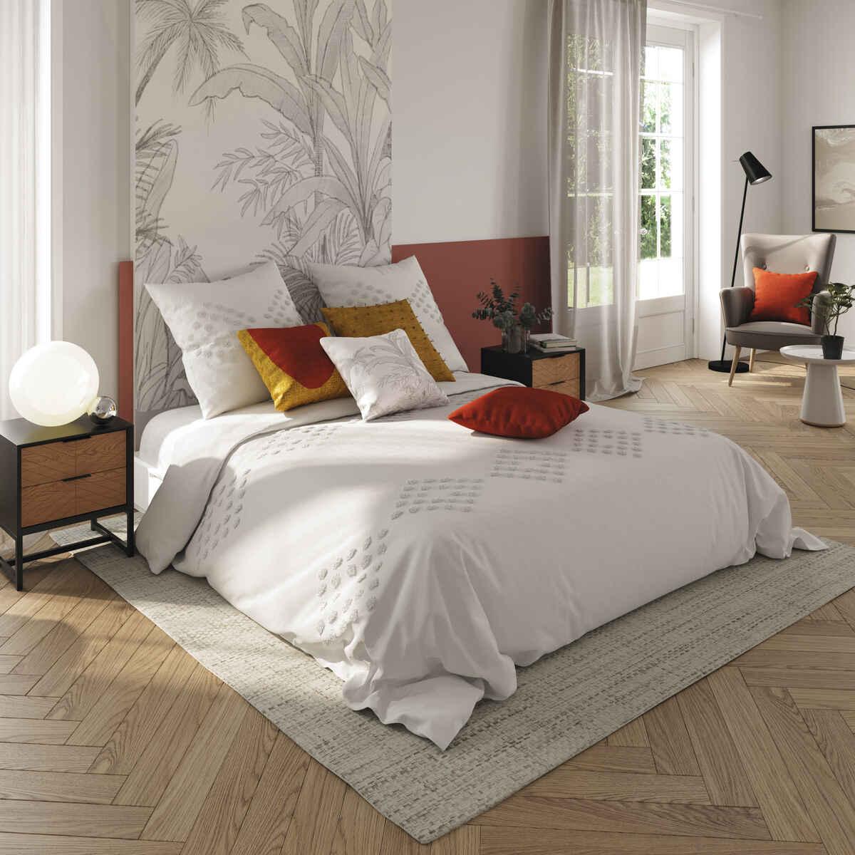 PARURE COTON LAVE TUFT IVOIRE 240X220CM