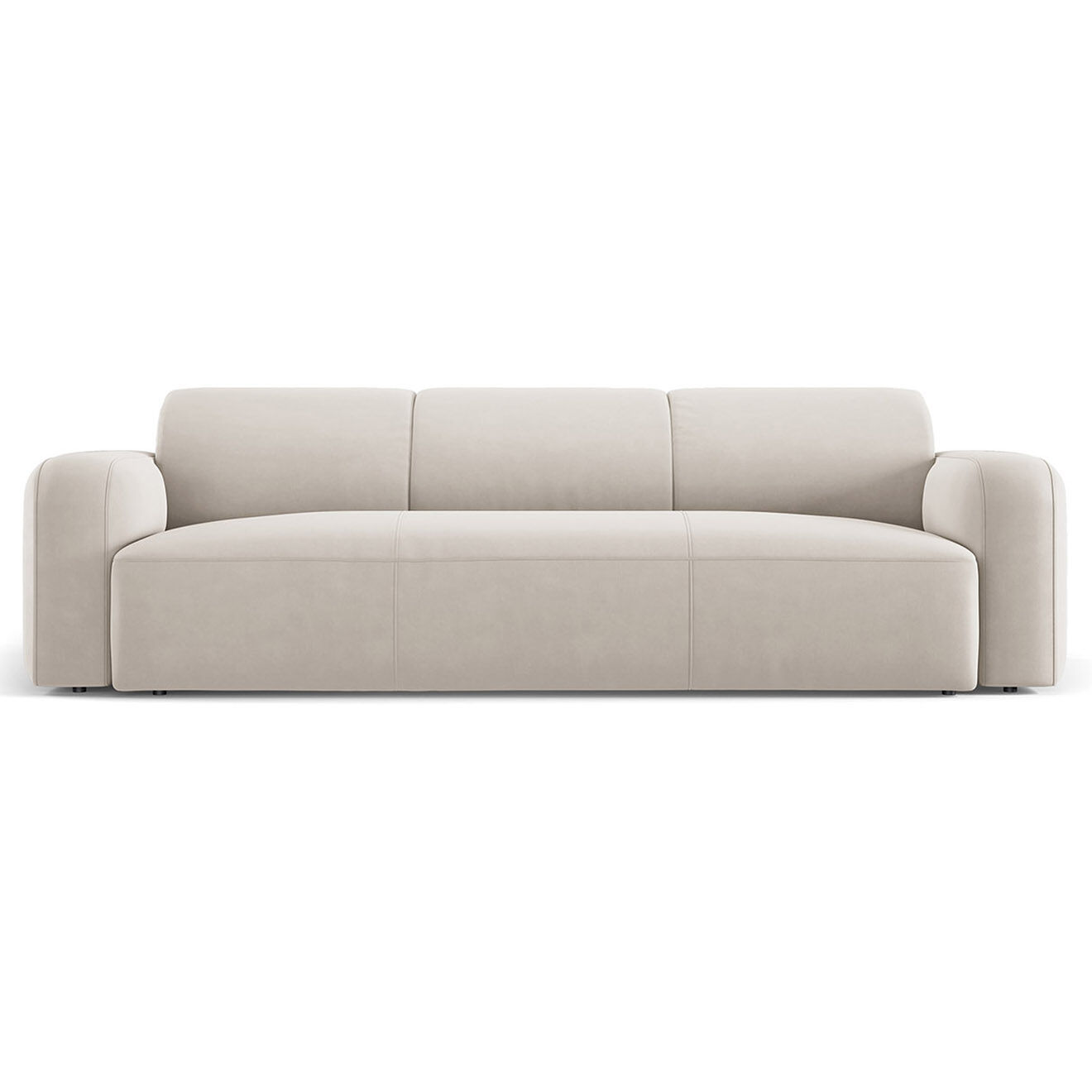 Mazzini Sofas Canapé Velours Jasmin 3 Places beige - 235x95x72 cm