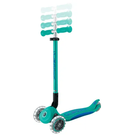 Authentic Sports Globber Primo Foldable Plus Lights türkis-dunkelblau, mit Leuchtrollen