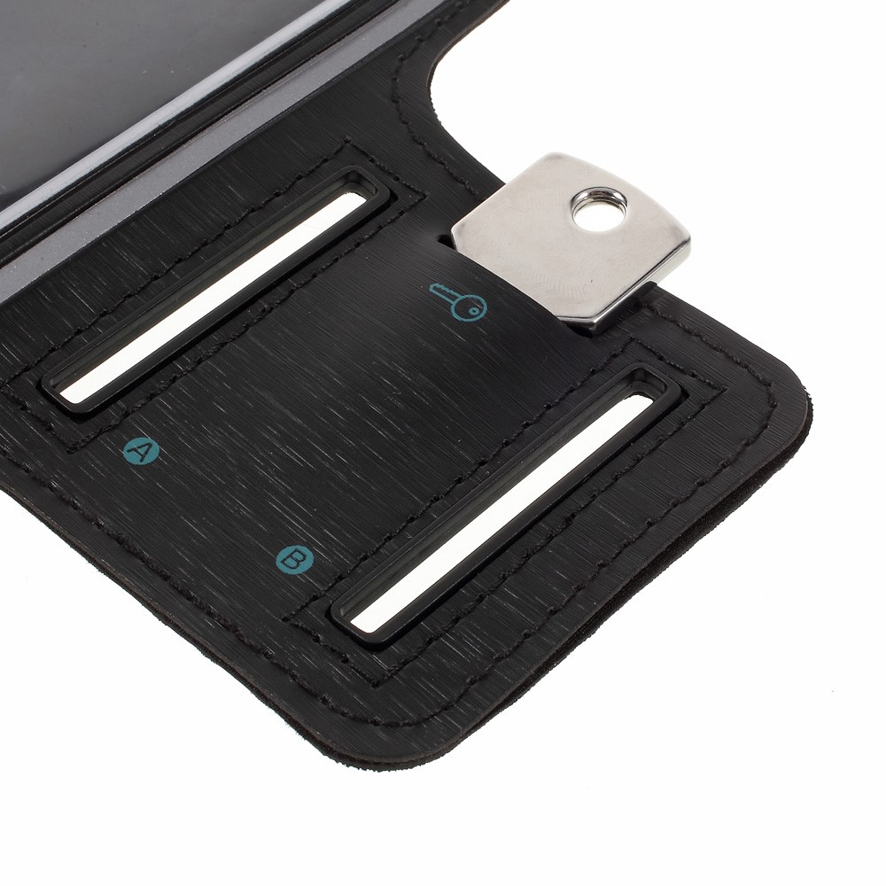 iPhone SE (2022/2020) / 8 / 7 Neopren Fitness Sportarmband   Schlüsselfach - Schwarz