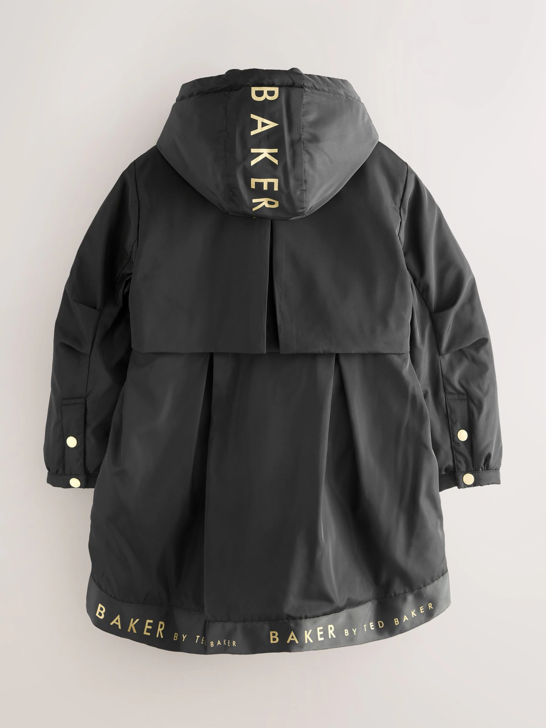 Zwart - Baker by Ted Baker regenjas met merklogo op de zoom
