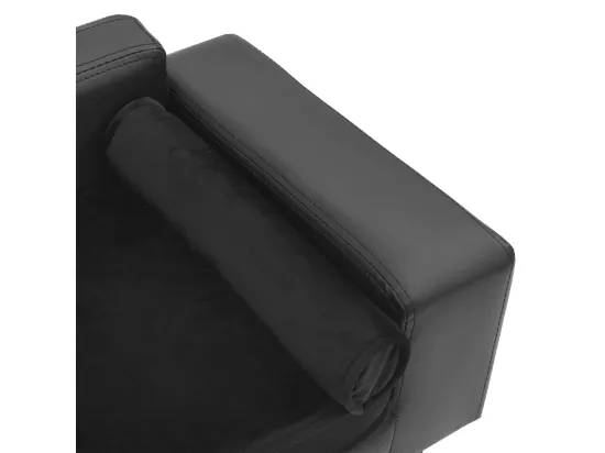 Canapé pour chien Gris foncé 81x43x31 cm Peluche et similicuir