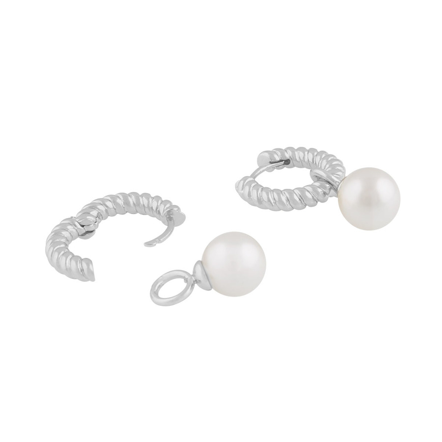 Snö Of Sweden Lydia Pearl Ring Pendant Earring Silver/White Onesize