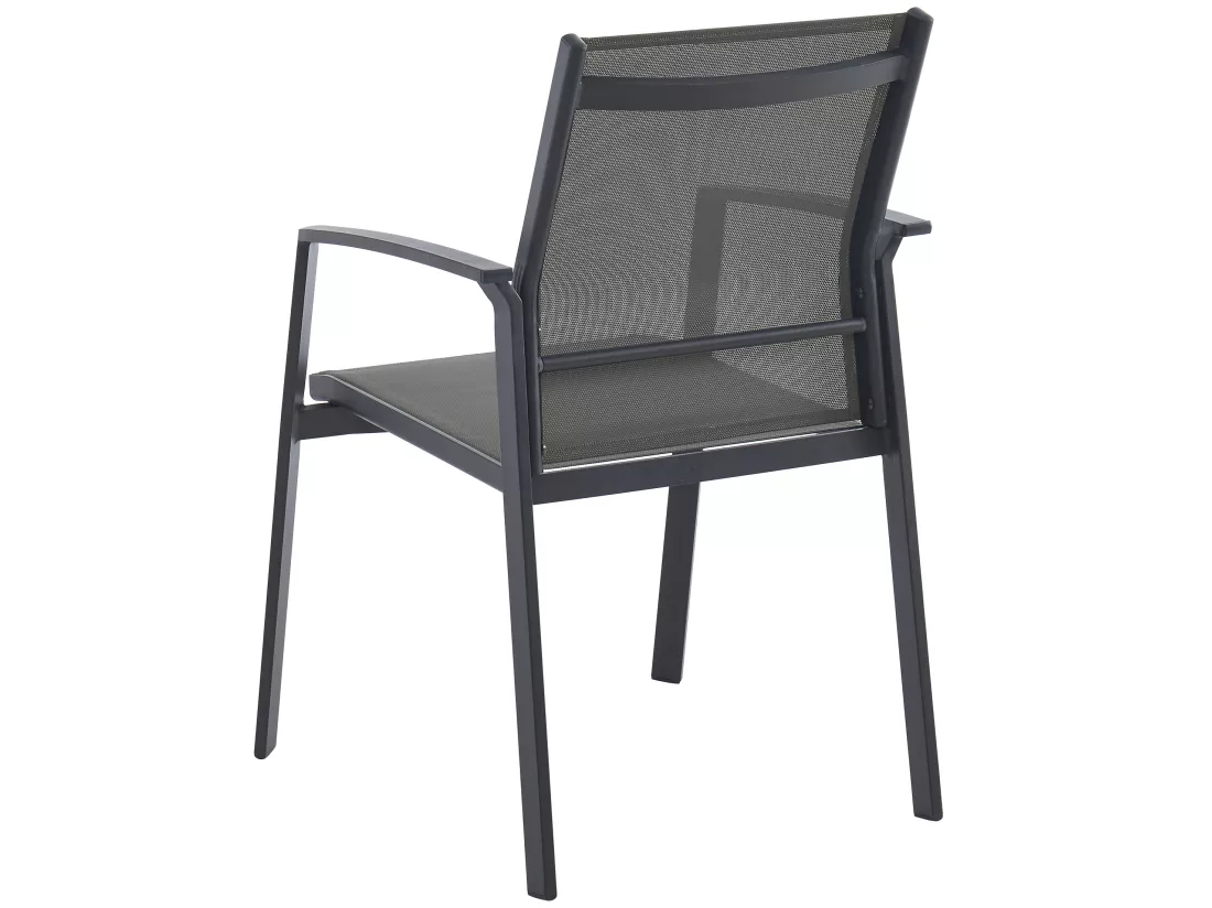Fauteuil de jardin empilable en aluminium - Anthracite - PALAOS II de MYLIA