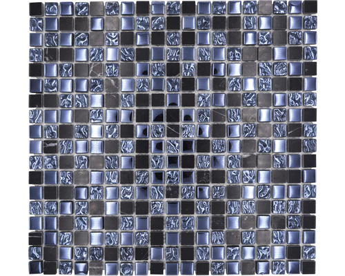 Glasmozaïek met natuursteen XCM M860 30,5x32,5 cm zwart