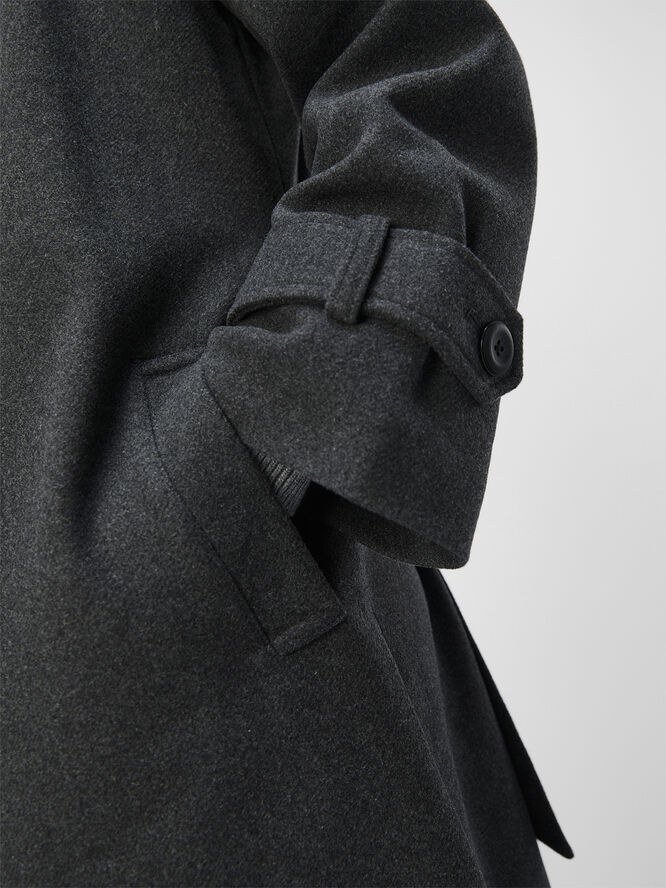 Object OBJKEILY L/S COAT NOOS Dark grey melange