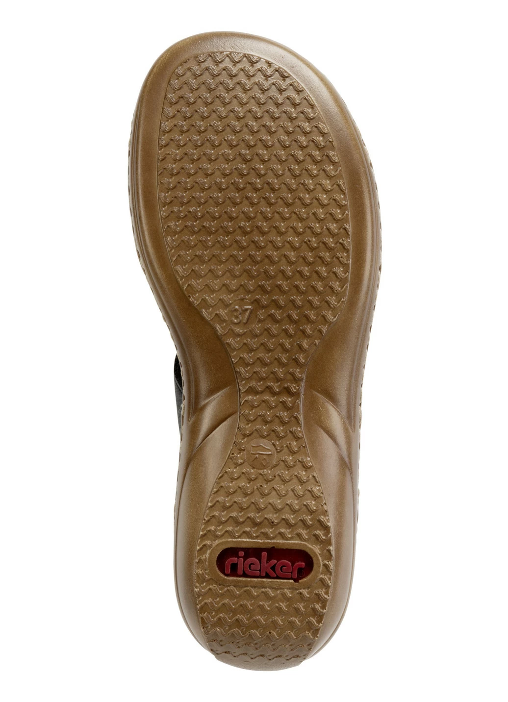 Rieker Pantolette mit dezenter Prägung und Metallschmuck