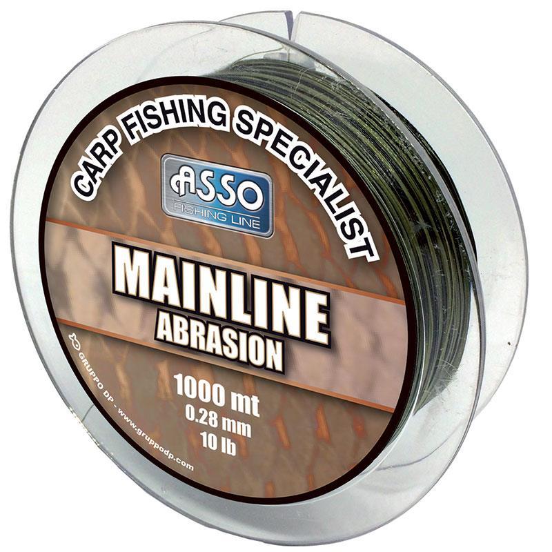 Nylon Carpe Asso Mainline Abrasion 1000M - Noir/Vert