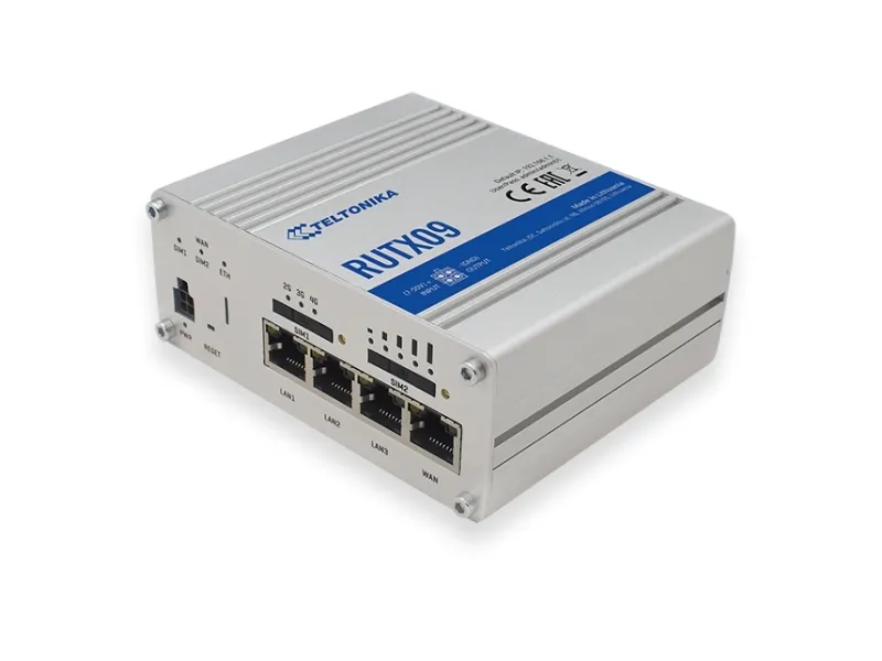 Teltonika RUTX09 - Router - WWAN 4-port switch - 1GbE - DIN monterbar på skinne