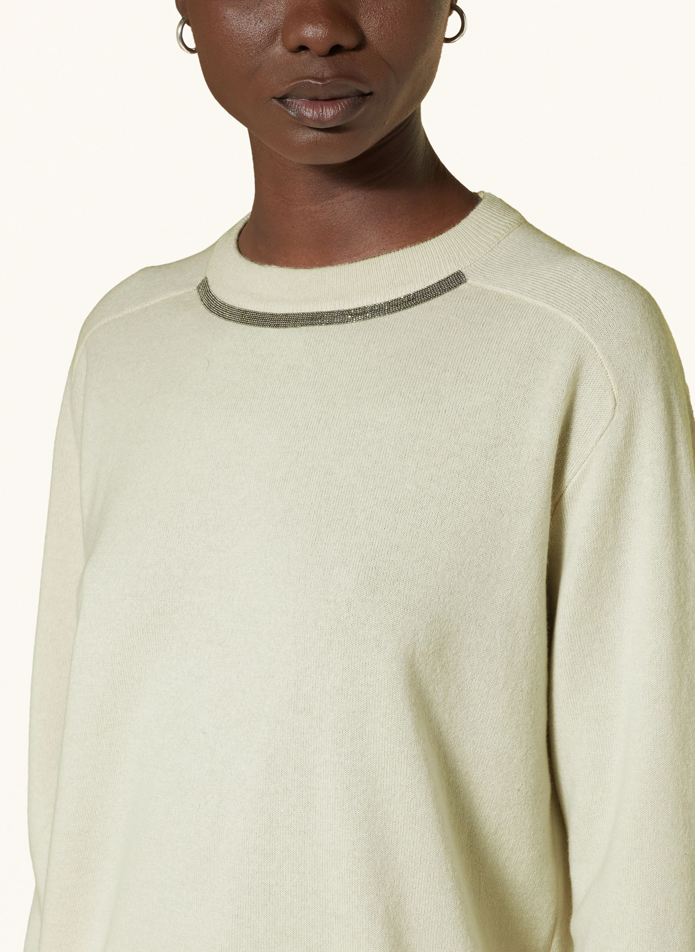 BRUNELLO CUCINELLI Cashmere-Pullover mit Schmuckperlen