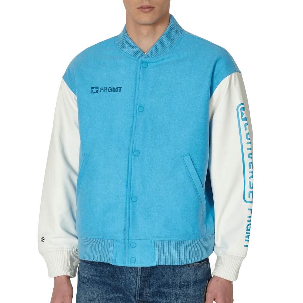 Converse Blouson Turquoise/Blanc Homme Converse x FRGMT Varsity Jacket