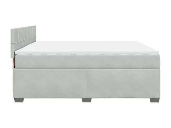 Sommier à lattes de lit et matelas Gris clair 180x200cm Velours