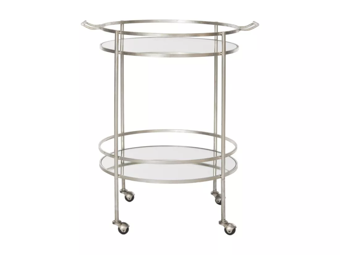 Chariot de bar Argent et miroir 51 X 65 X 76.2 cm - Valerie