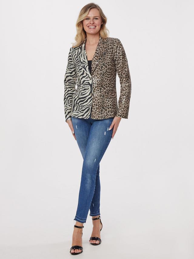 Blusenjacke Animalprint mit Pailletten