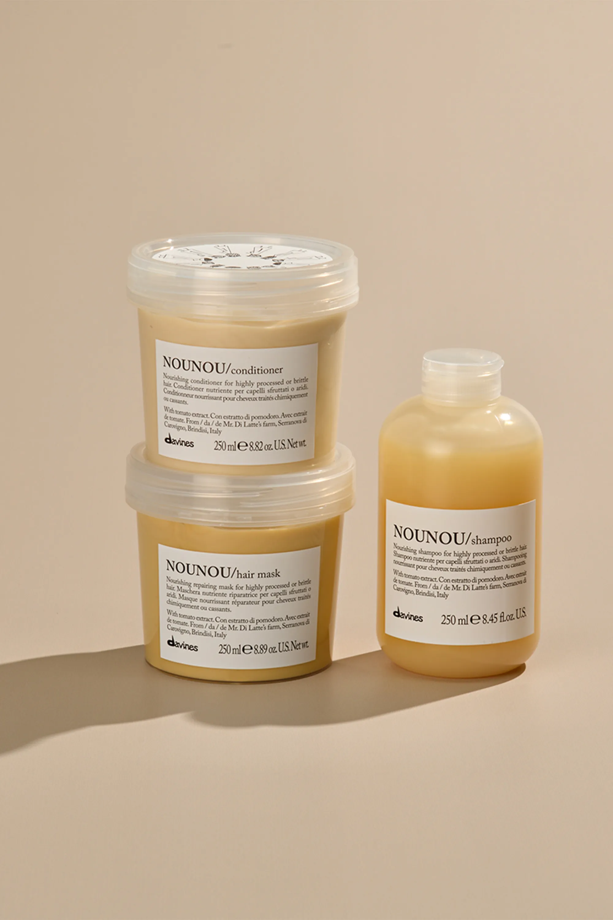 Davines Masque nourrissant pour cheveux décolorés ou lissés Nounou-250 ml