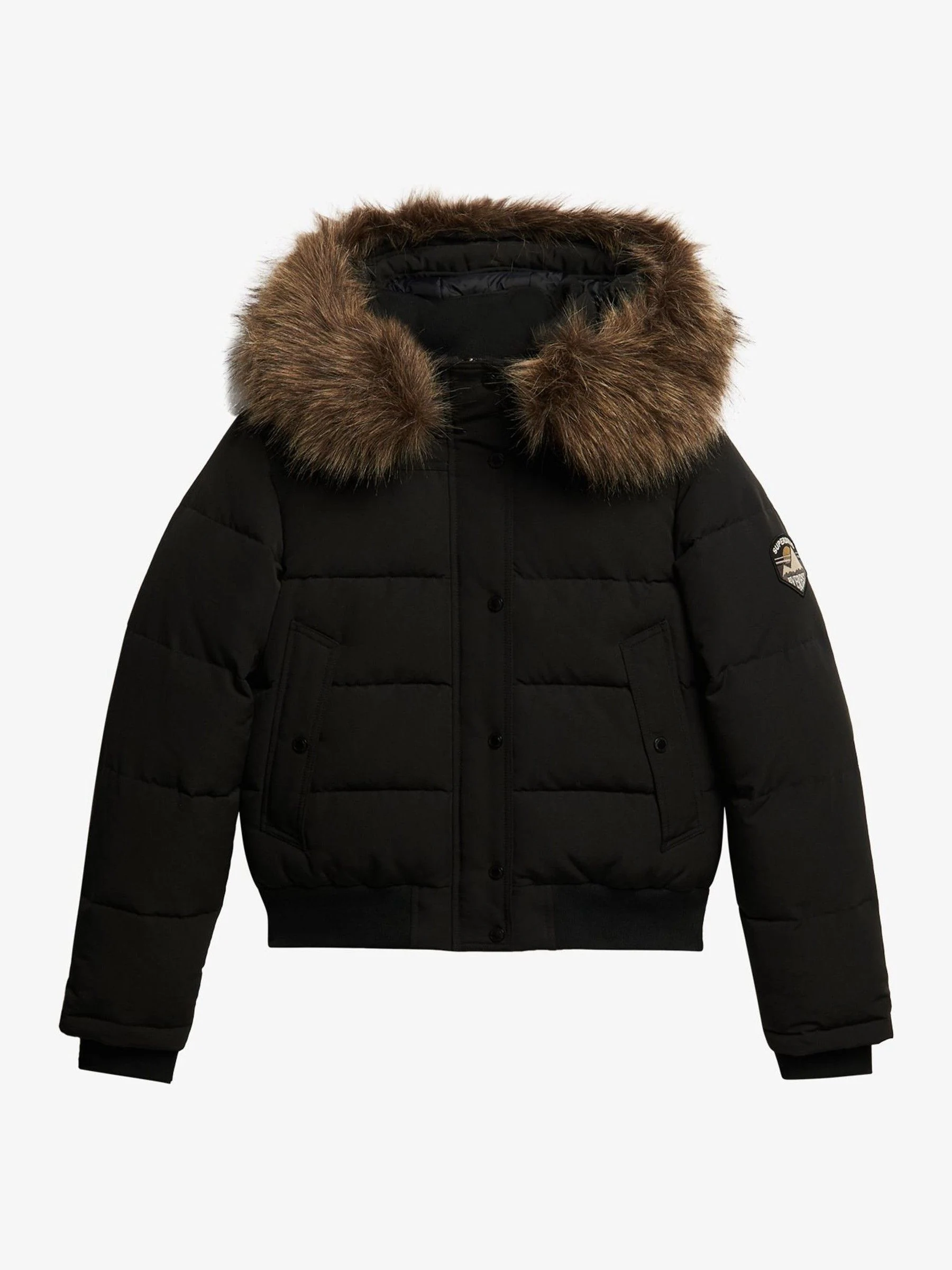 Zwart - Superdry Everest bomberjack met capuchon