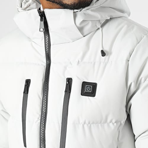 Doudoune Capuche Longue Chauffante Gris