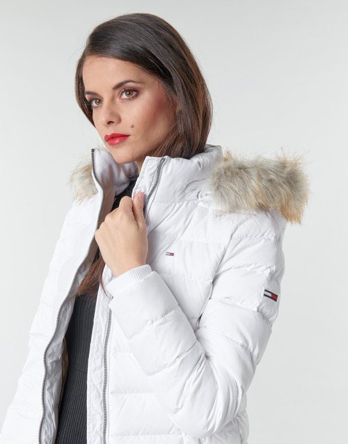 Tommy Jeans - TJW BASIC HOODED DOWN JACKET - Blanc
