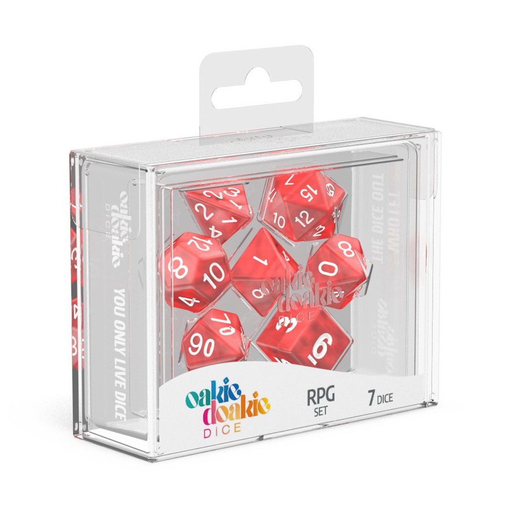 Oakie Doakie Dice dés RPG-Set Marble - Rouge (7)