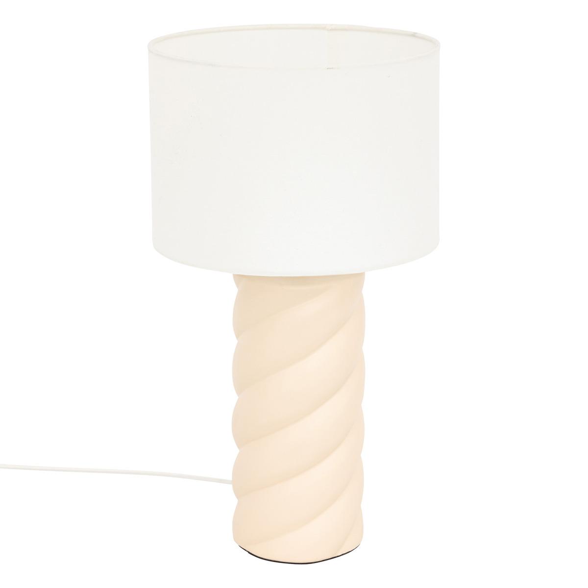 LAMPE CYLINDRE NOLY CERAMIQUE BEIGE H.44CM