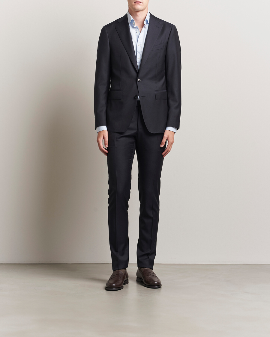 Canali Capri Wool 130s Suit Dark Blue